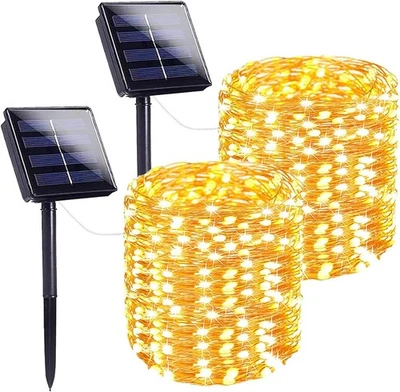 Extra-Long 144FT Solar String Lights for Outside, 2 2 Pack-400LED, Warm White  - Image 1 of 4