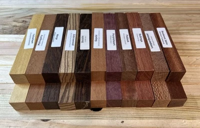 22 Exotic Wood Pen Blanks ( 11 Different species) ¾”x5” P001 - Image 1 of 2