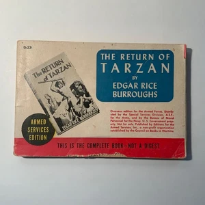 The Return Of Tarzan by Edgar Rice Burroughs 1944 Armed Services Edition O-22 - Picture 1 of 5
