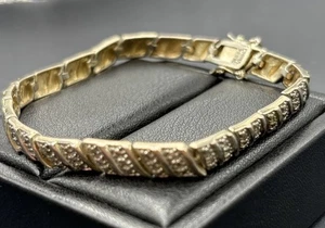 7.25" Vintage Sterling Silver Textured Bracelet 925 14 Grams W18 - Picture 1 of 9