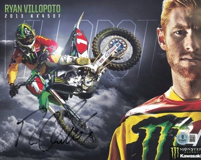 Foto autografiada firmada por Ryan Villopoto de 8x10 motocross Beckett BAS QR #BS30798 Foto 1 de 2