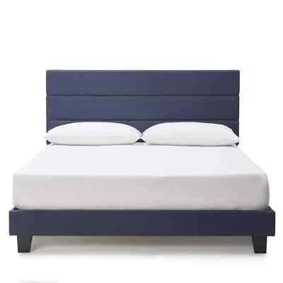 Cama Plataforma Tapizada Canal Horizontal con Cabecero Altura Ajustable Foto 1 de 4