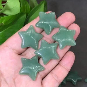 5 piezas Estrellas de Aventurina Verde Natural Cristal Curativo Cristal Regalo 1" - Imagen 1 de 11