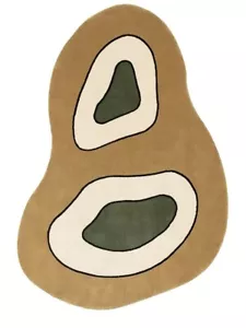 Kidney shape Rug irregular Hand Tufted rug 100% wool Area rugs for guestroom org - Picture 1 of 3
