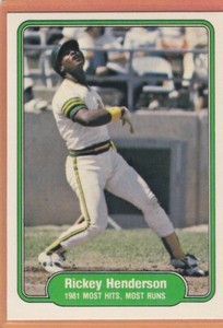 1982 FLEER BASEBALL RICKEY HENDERSON #643 A'S NMMT *96295