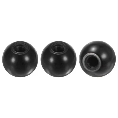3Pcs Threaded Ball Knobs, M8 25mm Dia. Thermoset Phenolic Lever Handle [Black] - Image 1 of 4