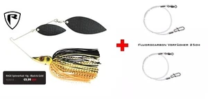 SPINNERBAIT Fox Rage BLack Gold 10g+ 2 piezas abanicos de flourocarbono 11Kg - Imagen 1 de 2