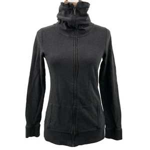 Vintage Ann Taylor Full Zip Mock Neck Athleisure Jacket Terry Melange Grey XS - Picture 1 of 10