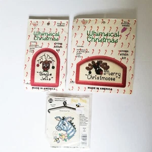 Lote de 3 Kits Pequeños Punto de Cruz NUEVO Feliz Navidad/Bingle Jells/Cebra  - Imagen 1 de 5