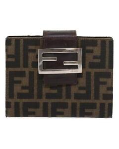 Pre Loved Fendi Brown Canvas Zucca Wallet  -  Wallets  One Size