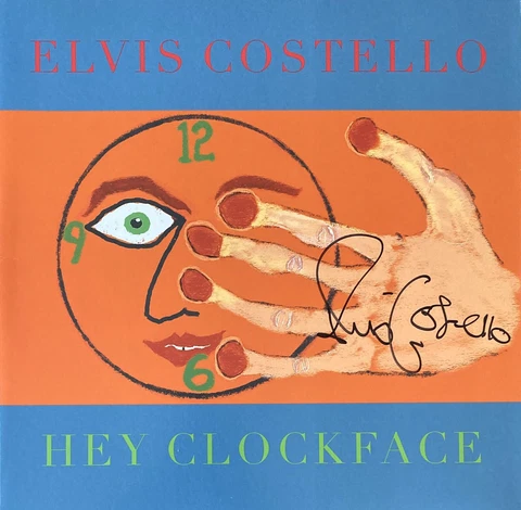 Elvis Costello Signed Album Elvis Costello Autographed Vinyl Hey Clockface Cover