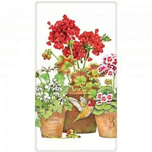 Mary Lake-Thompson Geraniums & Hummingbird Flour Sack Kitchen Towel Bagged - Picture 1 of 2