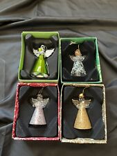 Christmas Angel Hand Crafted Glass Ornament Lot /4 Stradivo Vintage