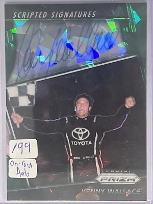 /99 Kenny Wallace #SS-KW Auto 2018 Panini Prizm Scripted Signatures Green Racing - Image 1 of 2