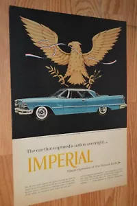 1957 IMPERIAL ORIGINAL LARGE VINTAGE ADVERTISEMENT PRINT AD 57 CHRYSLER - Imagen 1 de 1