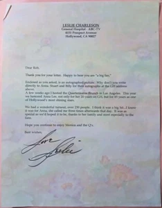 Leslie Charleson (General Hospital) Signed Letter - Picture 1 of 1