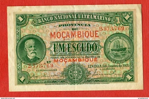 Portugal PORTUGUESE MOZAMBIQUE 1 escudo 1921 P-81 - XF+ /SUP+ RARE - Picture 1 of 2