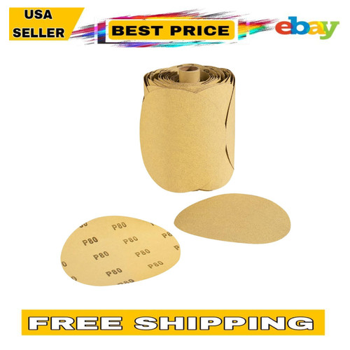 PSA 6" Sanding Discs 80 Grit, 100 PCS SelfAdhesive for Wood, Metal