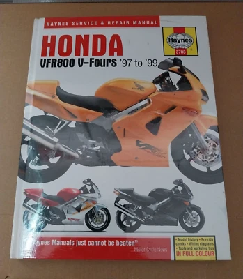 HAYNES WORKSHOP MOTO MANUAL HONDA VFR800 V-FOURS (97-99) - Imagen 1 de 4