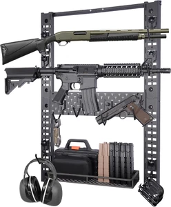 Pistola Fucile Montaggio a Parete Hold Up 120LBS Gun Rack 10 Montaggi J-Hooks Pistola Funzionale - Foto 1 di 9