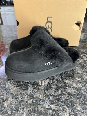 Женские тапочки-слипоны UGG Disquette - черные размер 8. Новый без коробки - Изображение 1 из 4
