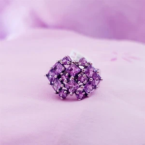 Genuine 100% Real Sterling Silver Rings  size 8, #8, Amethyst stone Purple R79 - Picture 1 of 3