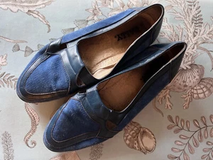 BALLY Tahiti Vintage Blue Leather Men's Shoes Sz 8 M - Picture 1 of 19