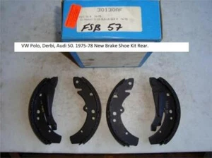 VW Polo, Derbi, Audi 50. 1975-78. New Brake Shoe Set Rear. # FSB-57 - Picture 1 of 4