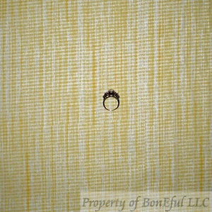 BonEful Fabric FQ Cotton Quilt Yellow White Tone Silver Metallic Stripe Print UK - Picture 1 of 12