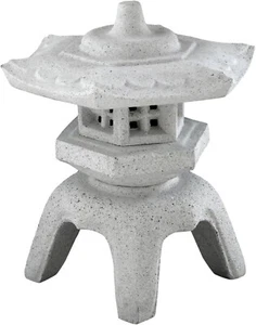 Mikage Style Square Snow Viewing Gray Stone Lantern Japanese Garden Statue Japan - Picture 1 of 8