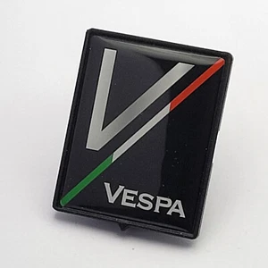 Vespa Emblem Cascade Sticker Logo V-Italo-Black-Black - Picture 1 of 2