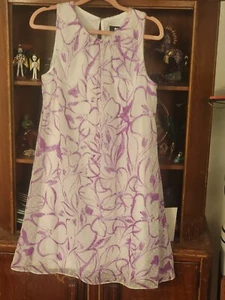 DKNY LAVANDER FLOWERED SHIFT DRESS,SHORT,NWT,Sz 4, Beautiful!! - Picture 1 of 5
