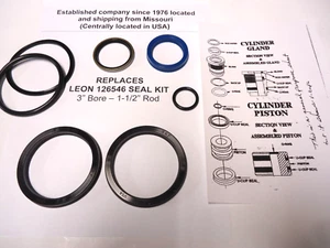 REPLACES 126546 LEON SEAL KIT (3" Bore & 1-1/2" Rod)  3" CYLINDER - Picture 1 of 4