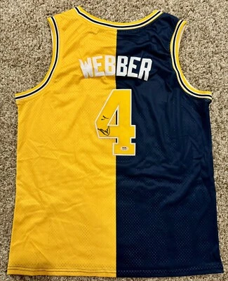 Chris Webber #4 Signed Autographed Michigan Wolverines Jersey (PSA/DNA) COA - Image 1 of 4
