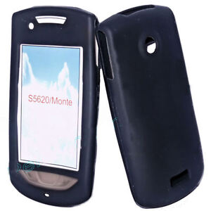 Silicone TPU Mobile Phone Cover Case Shell in Black for Samsung S5620 Monte
