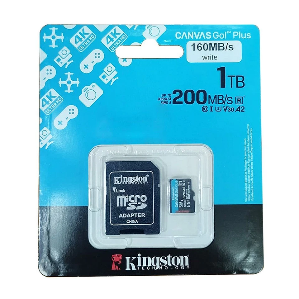 Kingston SDCG4/1TB Canvas Go Plus Gen4 microSDXC Card w/ SD Adapter (200MB/s)