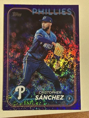 2024 Topps Update Series - Cristopher Sanchez #US32 Purple Holo Foilboard /799 - Image 1 of 3