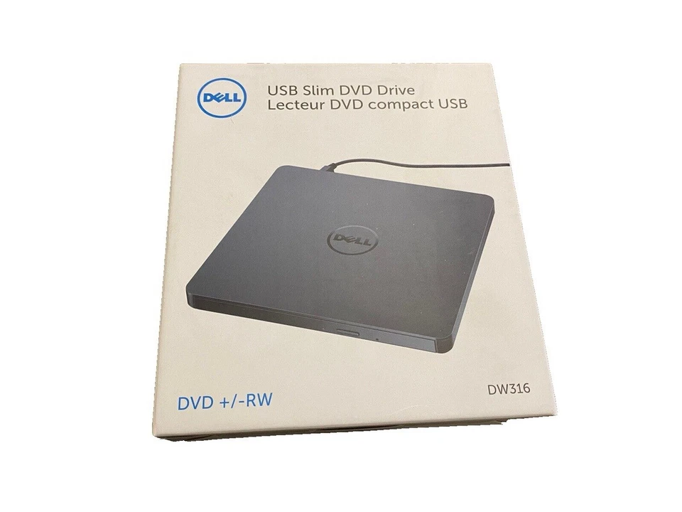 Dell Dw316 Usb Slim Dvd Drive Dvd+/-rw External Drive With Burner - New Sealed - Image 1 of 4