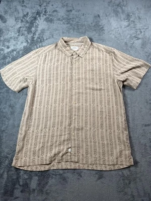 Quiksilver Waterman Shirt Mens XL Tan Comfort Fit Camp Button Front Casual - Image 1 of 4