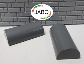 (A8/22/5) Lego 2x 6192a Semicircle Round Brick 2x4 New Dark Grey