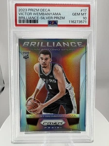 Prizm Deca #17 Victor Wembanyama Brilliance Silver Prizm RC Spurs 2023-24 PSA 10 - Imagen 1 de 4