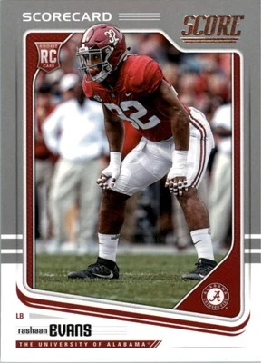 2018 Score Scorecard #345 Rashaan Evans - FB - Image 1 of 2