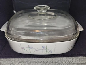 Corning Ware Shadow Iris Casserole 2.5 Liter A-10-B with Pyrex A-12-C Lid - Picture 1 of 17