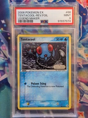 PSA 9 Tentacool #66 66/92 - EX Legend Maker Reverse Holo STAMPED Graded Pokemon - Image 1 of 2
