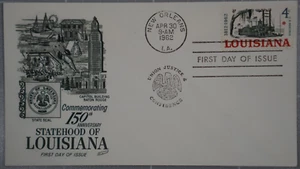US 1962 FDC, Louisiana Statehood 150th Anniversary, Fleetwood, 4c - Picture 1 of 2