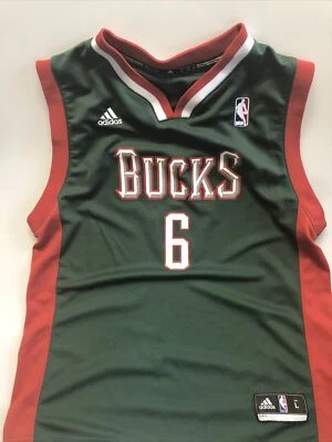 Camiseta De Colección Andrew Bogut #6 Milwaukee Bucks de Adidas, Juvenil Grande ¡BONITA!! Foto 1 de 4