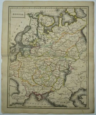 Antique map of Russia by John Russell 1825 Foto 1 de 2
