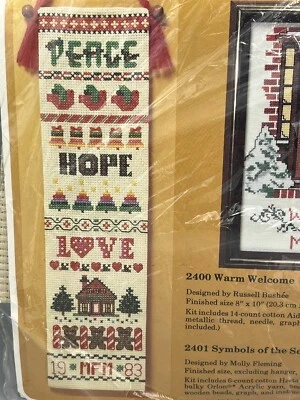 The Creative Circle 2401 Symbols Of The Season Bellpull 1987 Embroidery Kit New - Image 1 of 4