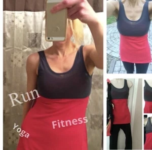 Women’s Athletic Tank/built In Bra And Mesh Red/black/ Hip Length Size 0 NWT - Picture 1 of 3