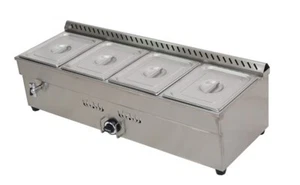 4-Pan LP GAS Food Warmer Buffet Steam Heater Steam Table 4" Deep 1/2 Size Pan - Picture 1 of 24